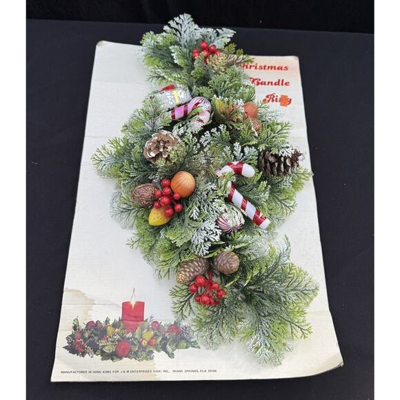 Vtg 1970’s J&M Enterprises Christmas Candle Ring Decoration Original Box - Picture 3 of 9